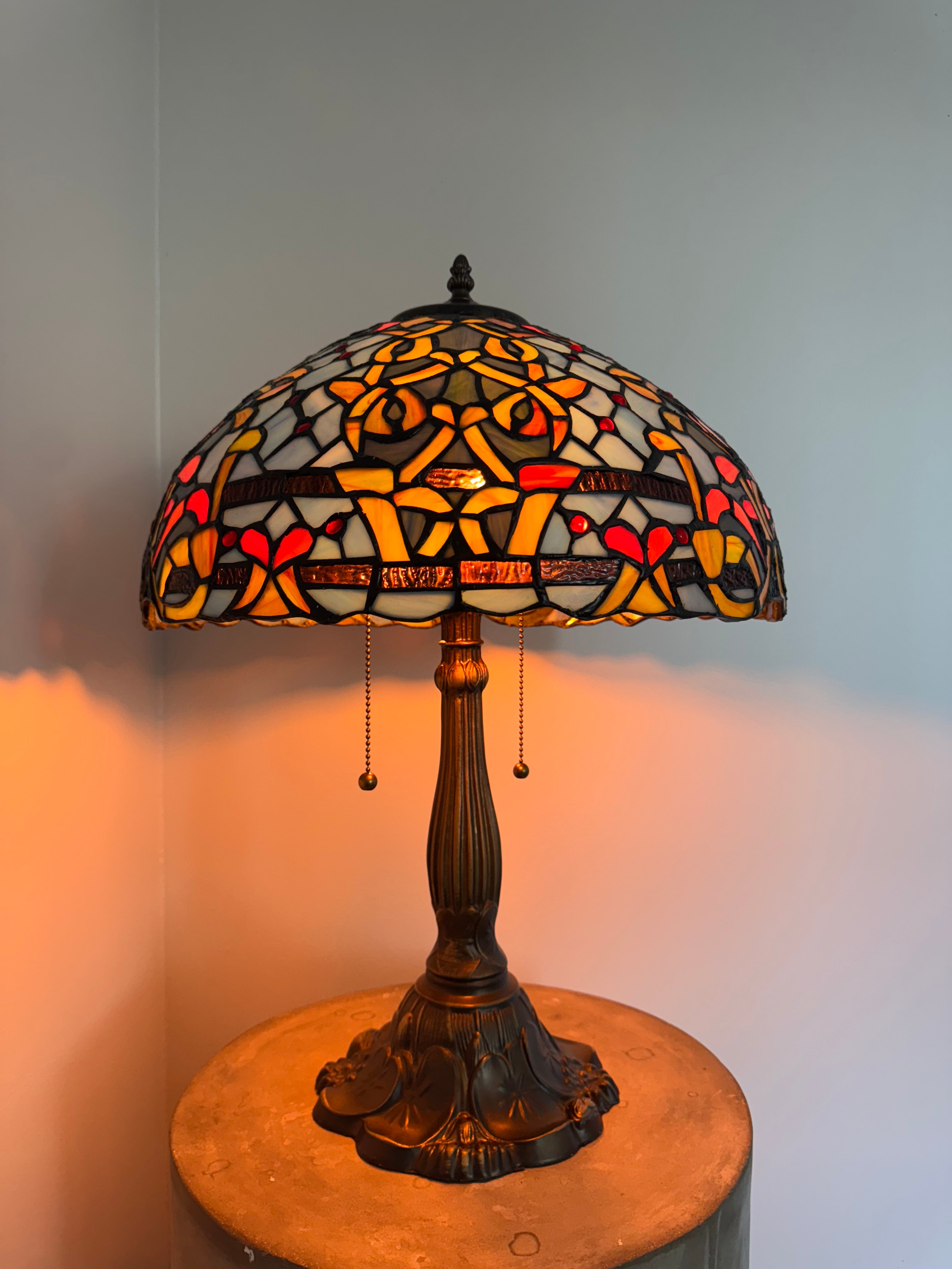 Tiffany Bordslampa Geometric Blue Barrock 40Ø
