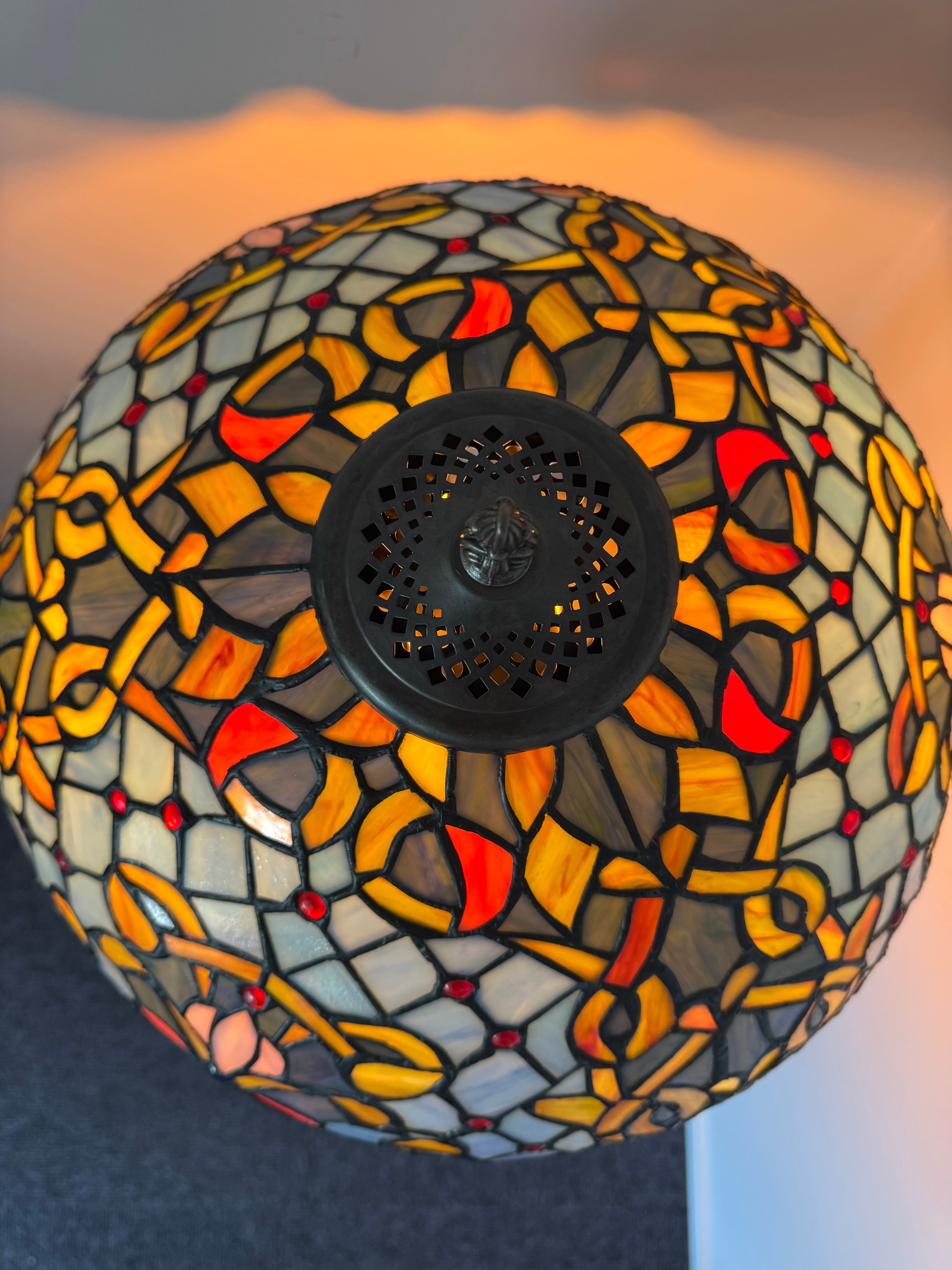 Tiffany Bordslampa Geometric Blue Barrock 40Ø