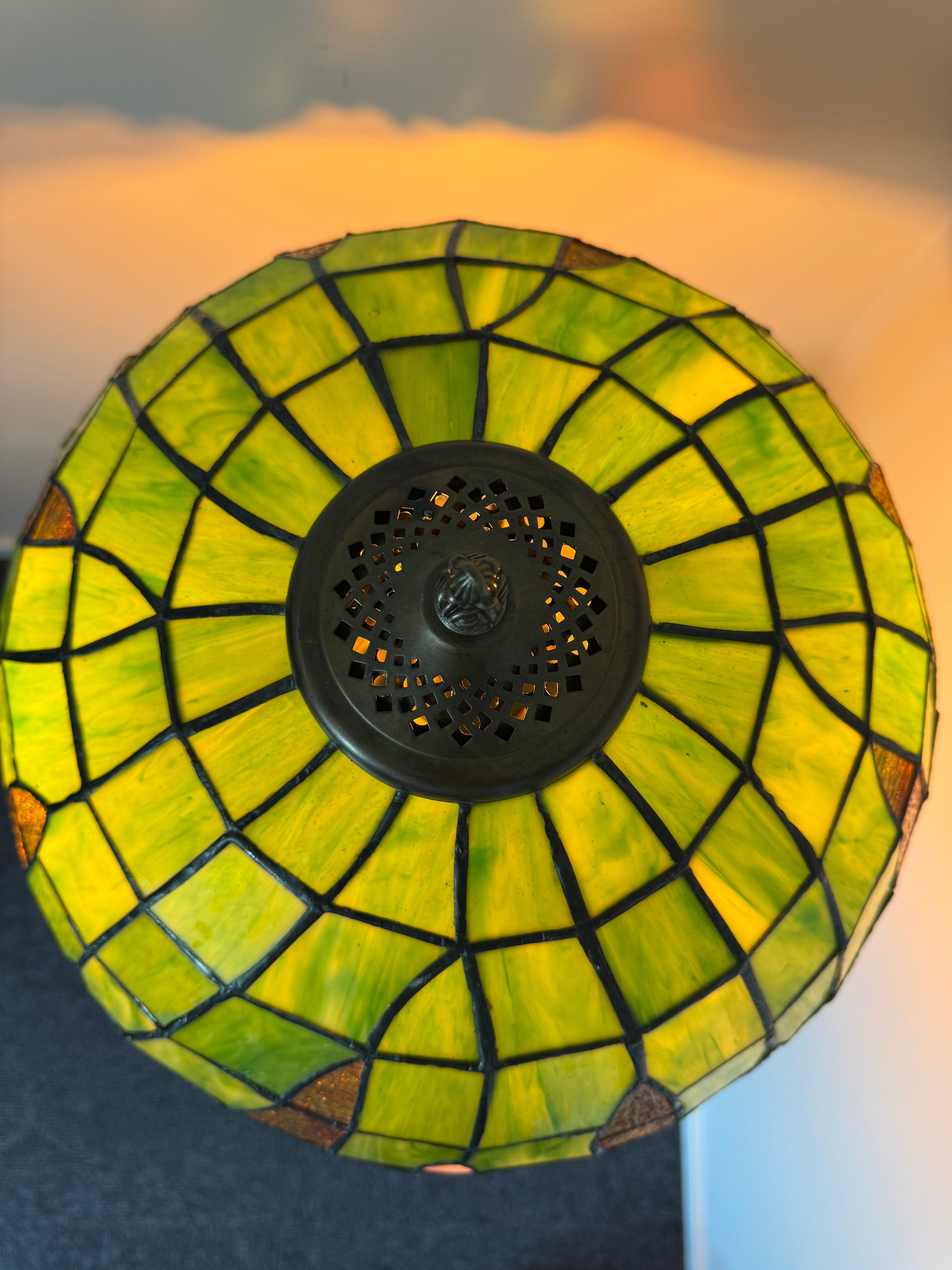 Tiffany Bordslampa Geometric Green Bulbs 40Ø