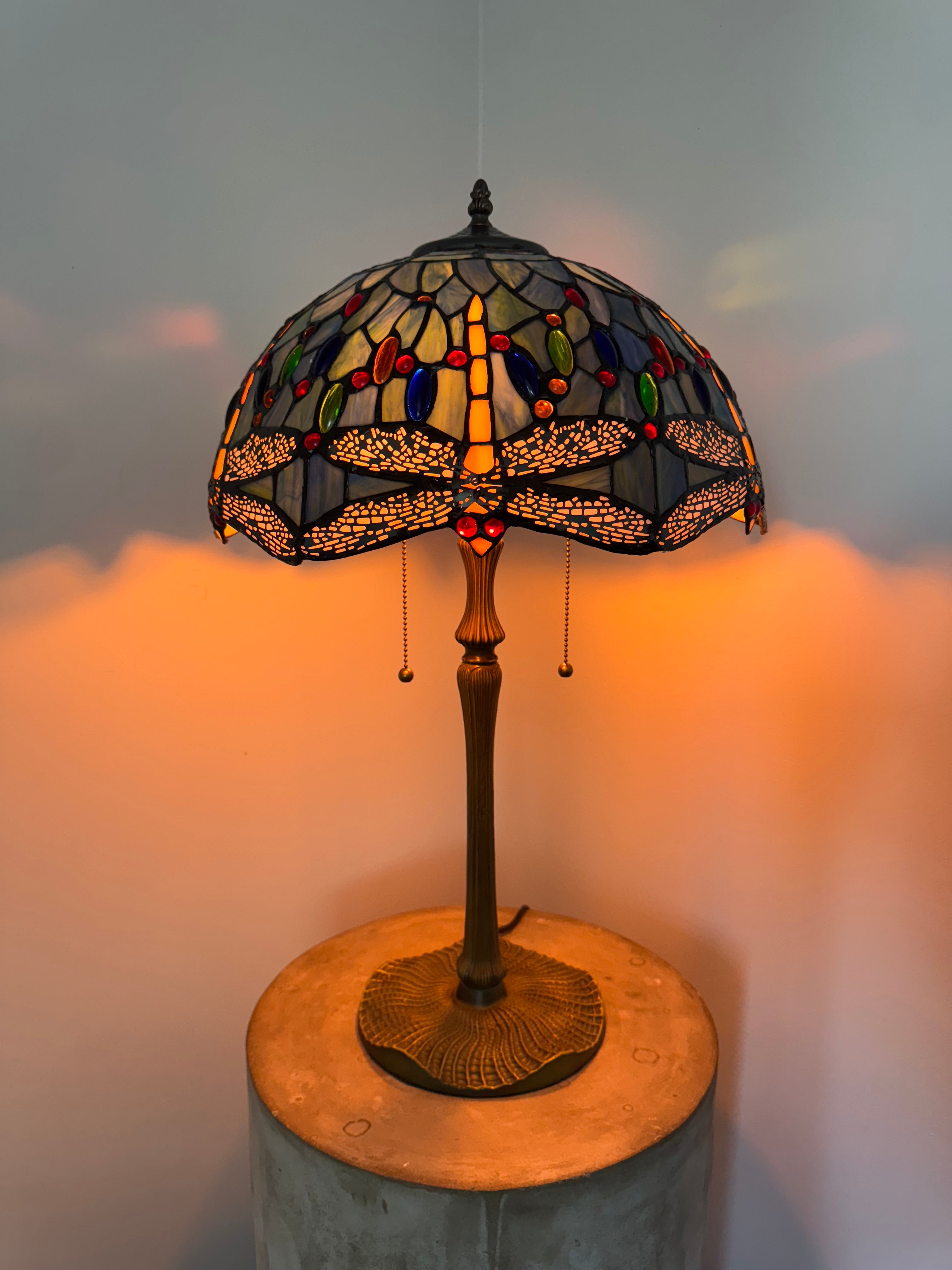 Tiffany Bordslampa Dragonfly Blue Original 40Ø
