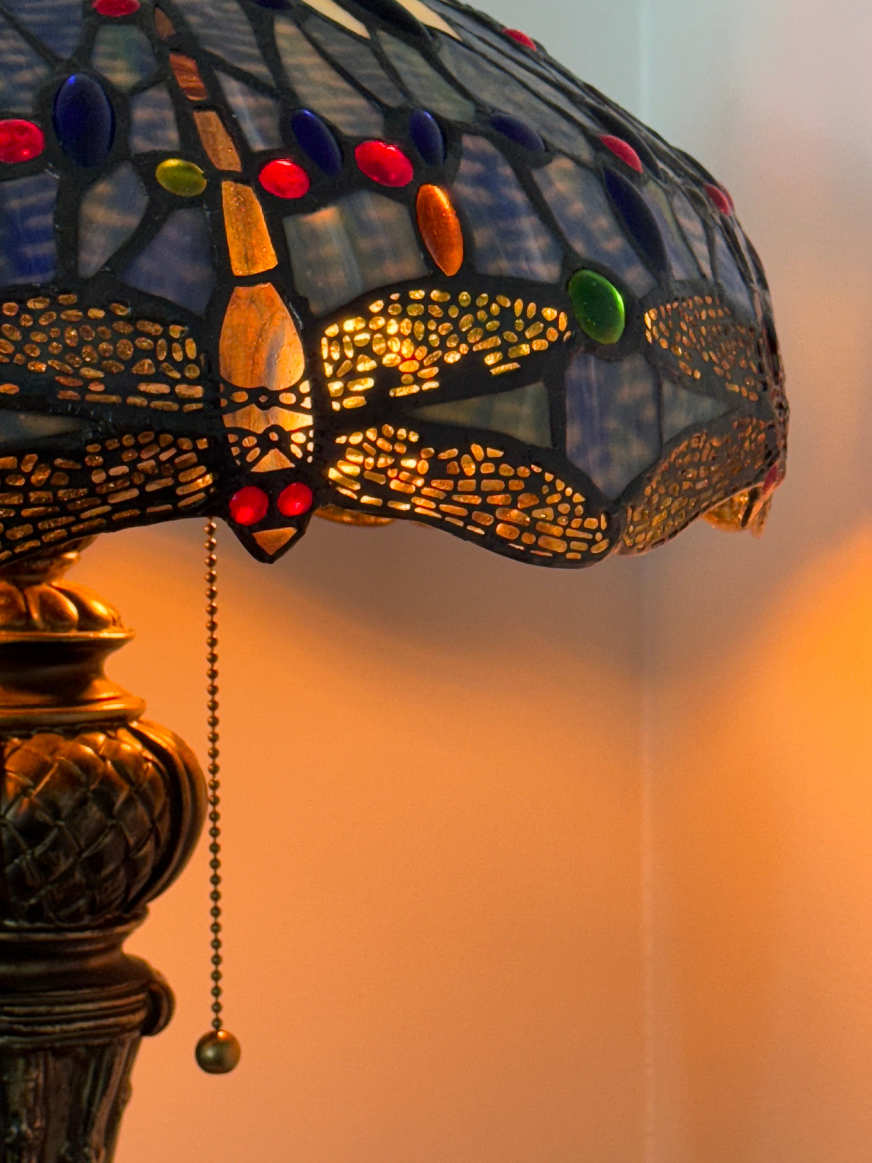 Tiffany Bordslampa Dragonfly Blue Mint 40Ø