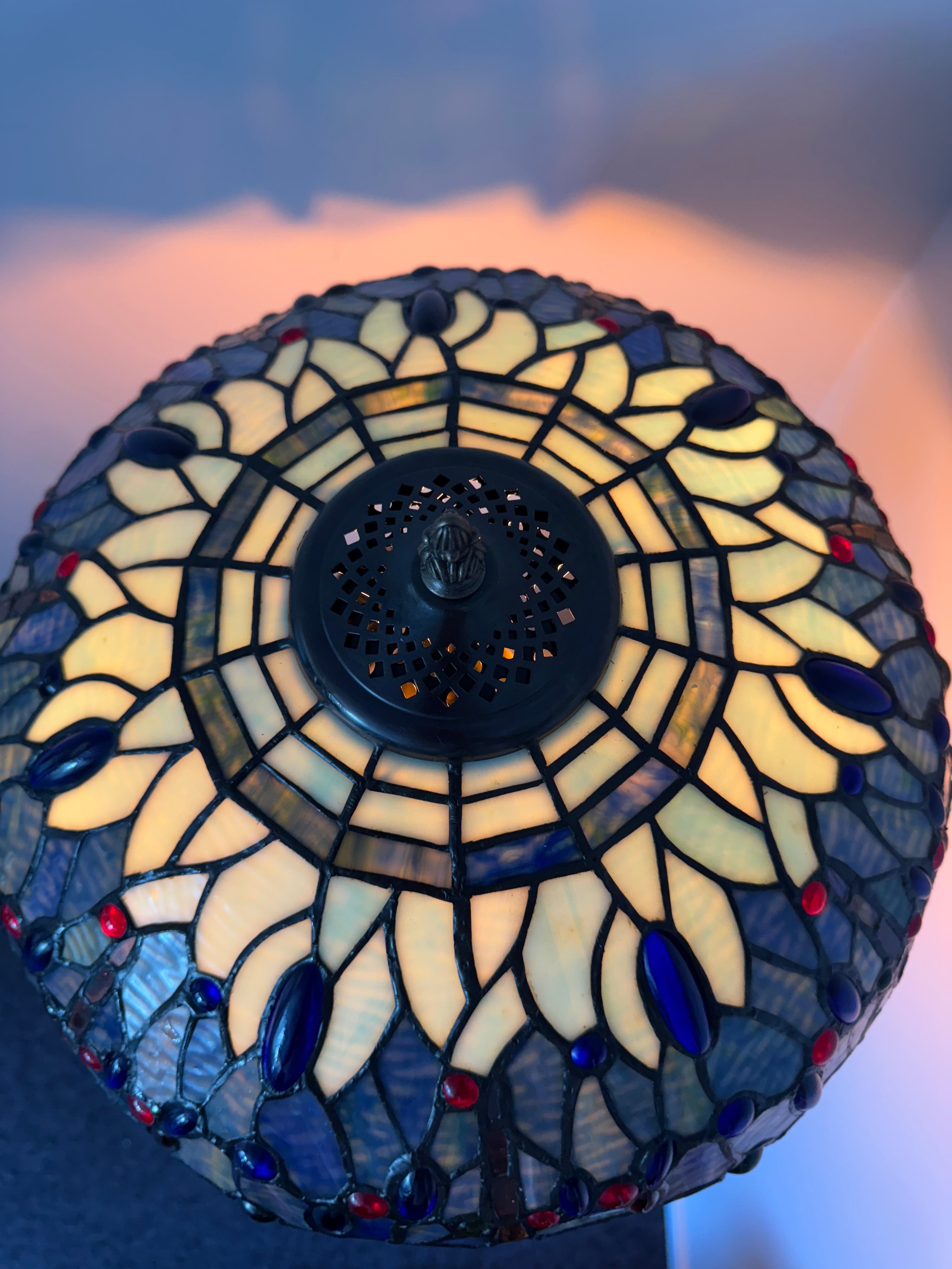 Tiffany Bordslampa Dragonfly Blue Mint 40Ø