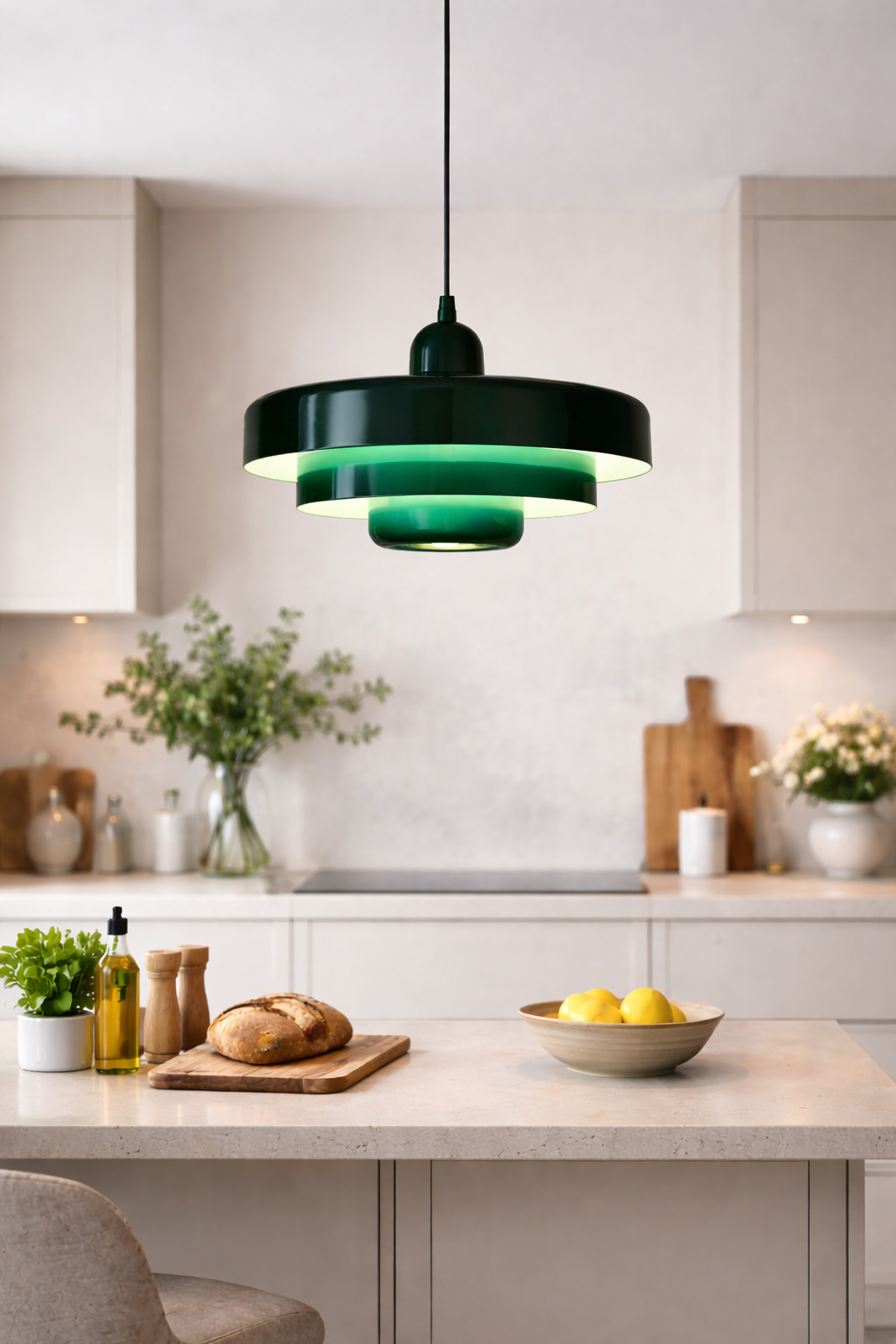 Taklampa Mid-Century Grön