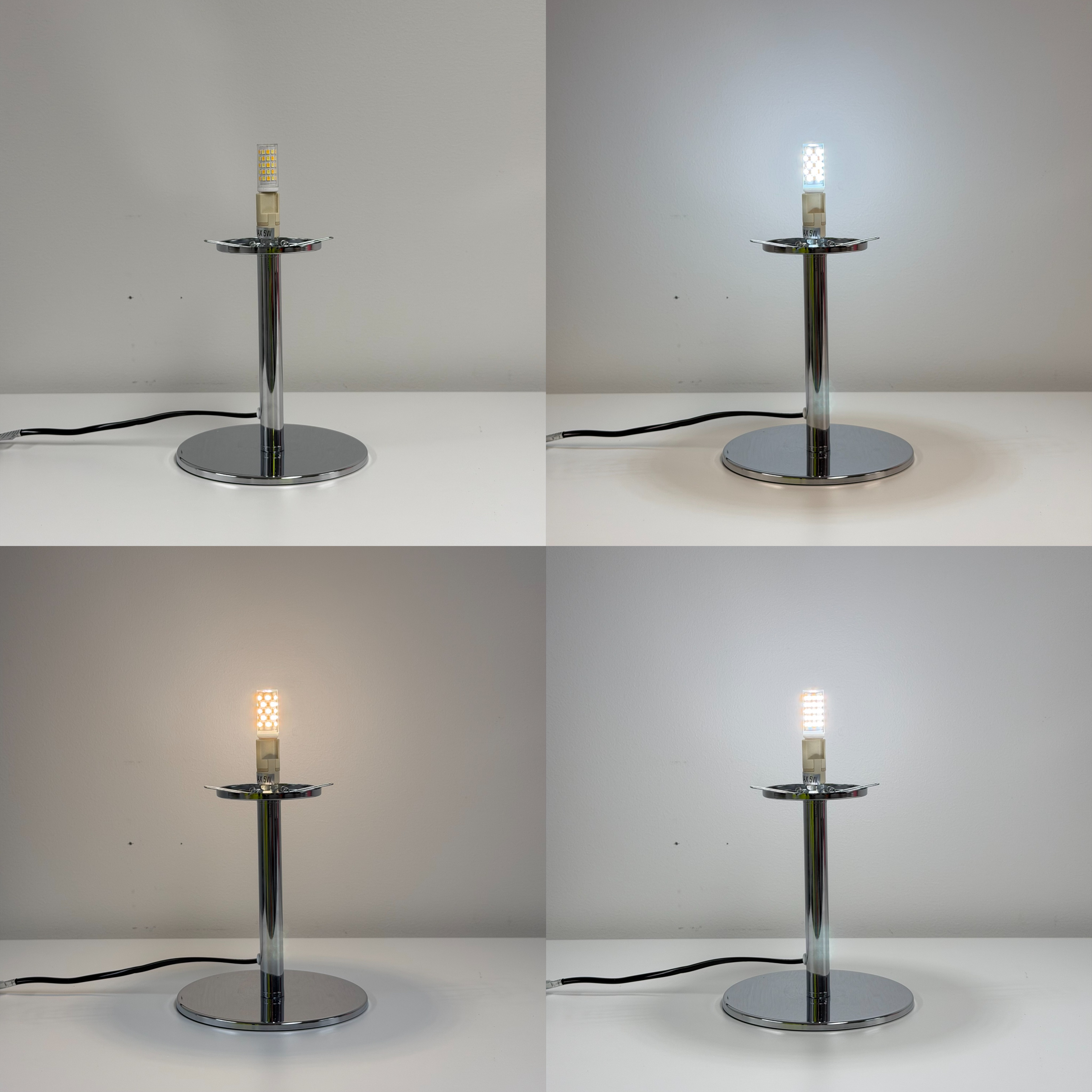 CAKE bordslampa Röd – Bauhaus opalglas & krom